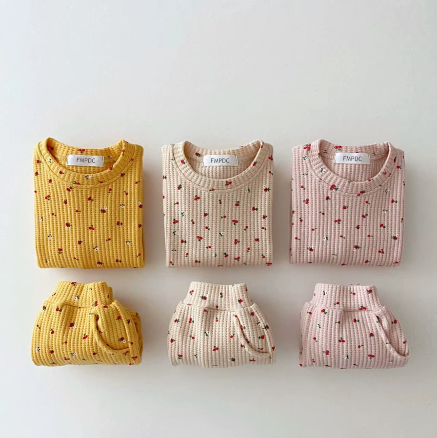 Waffle Cotton Matching Set - Berry Luxurious
