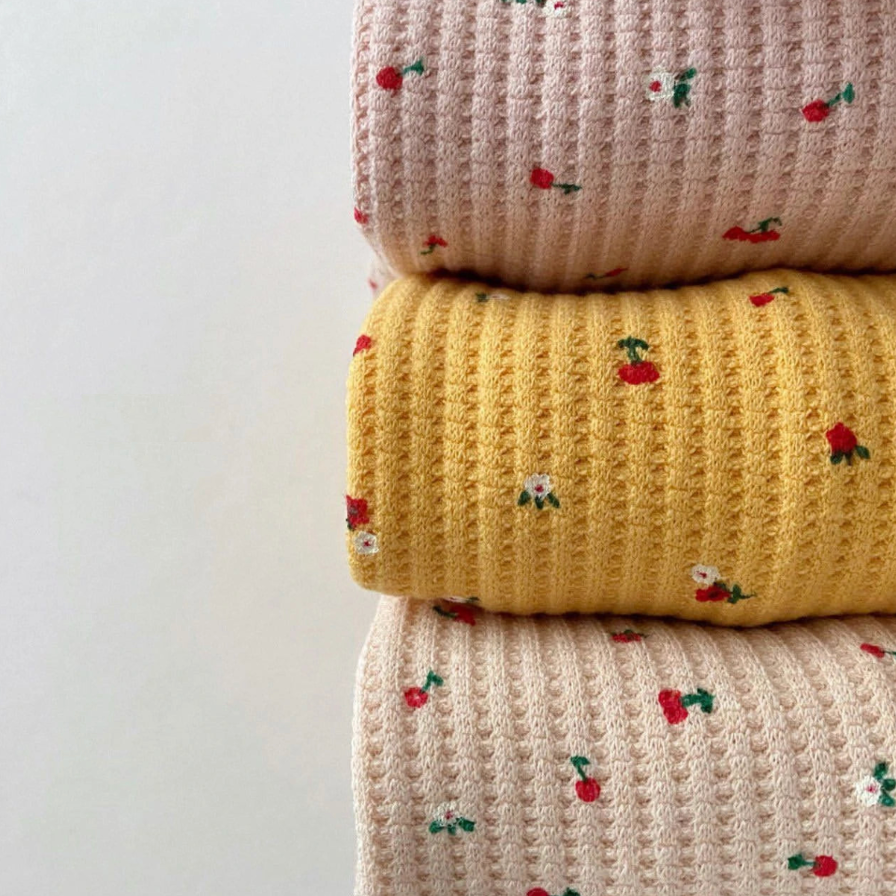 Waffle Cotton Matching Set - Berry Luxurious