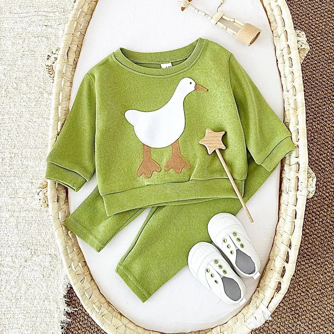 Oversized Animal Pattern Pullover Set