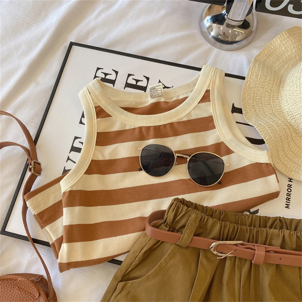 Vest and Shorts Summer Set (Belt included)