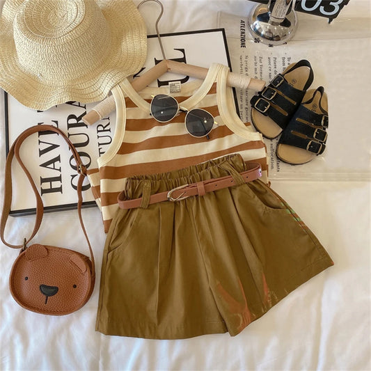 Vest and Shorts Summer Set (Belt included)